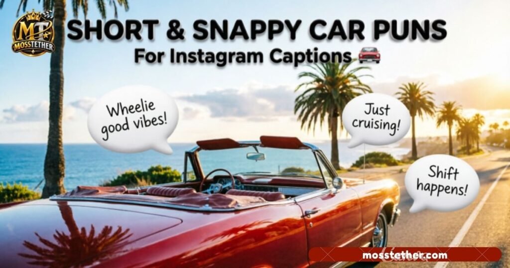 Short & Snappy One-Liner Car Puns for Instagram Captions